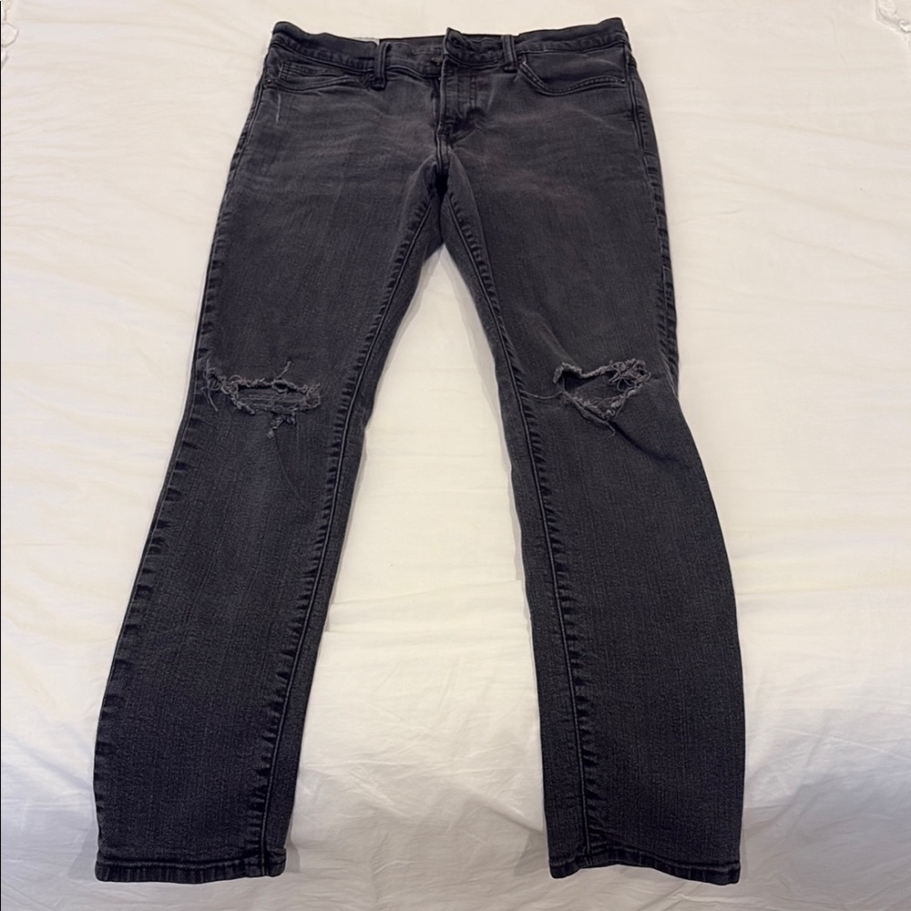 Mens H&M Distressed Black Jeans